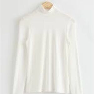 White Turtleneck Long Sleeve Top